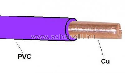 MCu 1,5mm² tömör rézvezeték PVC lila H07V-U 450/750V 1.