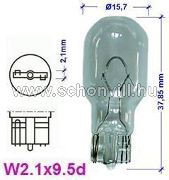W16W 16W 12V 1/10/100 Üvegfejű lámpák W2,1x9,5d 1.