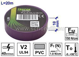 TRACON L20 PVC Szigetelőszalag 20mx18mm lila 1.
