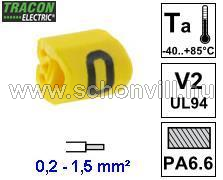 TRACON J020 Vezetékjelölő ráhúzható 0,2-1,5mm² 0-ás 1.