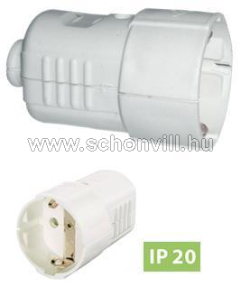 GAO 0201H Földelt PVC lengő dugalj, fehér 250V AC / 16A IP20 1.