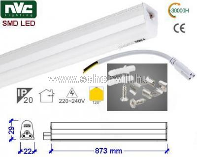 NVC LED T5B09 10W 3000K 220-240V 10W 700lm 3000°K IP20 30000h bútorvilágító lámpatest 867x22x29mm 1.