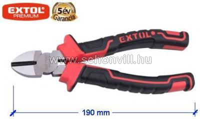 EXTOL 8813187 Oldalcsípő fogó, 190mm, duál vörös/fekete, TPR nyél 1.