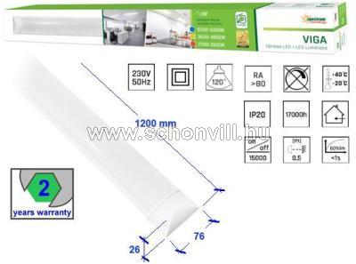 SPECTRUM SLI045004NW_PW VIGA LED-es lapos fali lámpatest 230V 28W NW 2600lm IP20 17000h 76x1200x26mm 1.