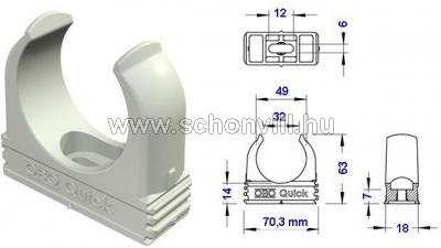OBO 2955 M50 Quick rögzítőbilincs, világosszürke 1.