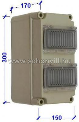 CSATÁRI PVT 1530 ÁK 2x6-NÁF 2x6modul kismegszakító szekrény 300x150x170mm IP67 nem átlátszó fedéllel 1.
