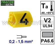 TRACON J024 Vezetékjelölő ráhúzható 0,2-1,5mm² 4-es 1.