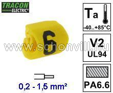 TRACON J026 Vezetékjelölő ráhúzható 0,2-1,5mm² 6-os 1.