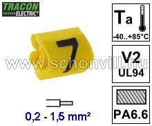 TRACON J027 Vezetékjelölő ráhúzható 0,2-1,5mm² 7-es 1.