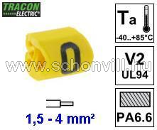 TRACON J150 Vezetékjelölő ráhúzható 1,5-4mm² 0-ás 1.