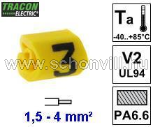TRACON J153 Vezetékjelölő ráhúzható 1,5-4mm² 3-as 1.