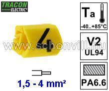 TRACON J154 Vezetékjelölő ráhúzható 1,5-4mm² 4-es 1.