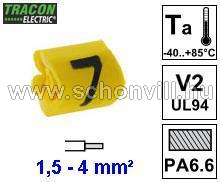 TRACON J157 Vezetékjelölő ráhúzható 1,5-4mm² 7-es 1.