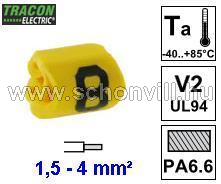 TRACON J158 Vezetékjelölő ráhúzható 1,5-4mm² 8-as 1.