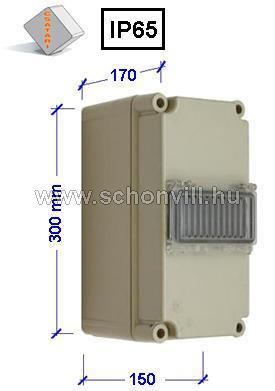 CSATÁRI PVT 1530 ÁK 1x6-NÁF 6-modulos kismegszakító szekrény nem átlátszó fed. 300x150x170mm IP67 1.