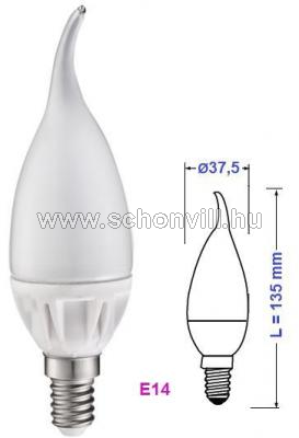 SPECTRUM 13046 LED-es csepp - gyertya fényf. 230V 4W 300lm E14 WW (meleg fehér) 25000h Ø37,5x99mm 1.
