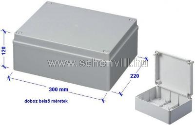 ELETTROCANALI EC410C8 Falonkívüli kötődoboz IP56 300x220x120mm, szürke (RAL7035) 1.
