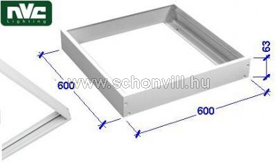 NVC NLED 4504 FRAME kiemelő keret LED panelhez 600x600x63mm fehér alumínium 1.