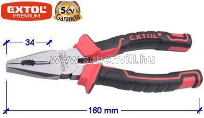 EXTOL 8813181 Kombinált fogó, 160mm, duál vörös/fekete, TPR nyél, akasztós szerszámtartó 1.
