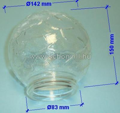 Világos mintás üvegbura 60W -os porcelán lámpákhoz 1.