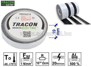 TRACON ONVSZ19 Önvulkanizáló szalag, fekete 10m×19mm, -40°C...+75°C 1.