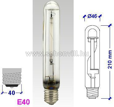 NBB 746323000 HPS-T nátrium lámpa világos, csőbúrás 150W 32000h E40 Ø48x285mm 1.