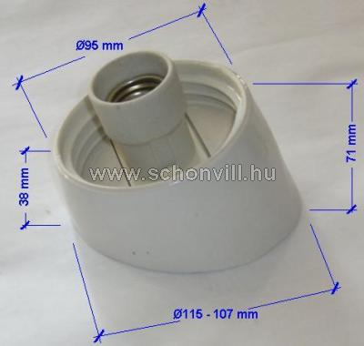 60W -os ferde porcelán lámpa-alj (új) Ø95/Ø115-107x38-71mm 4229-000 1.