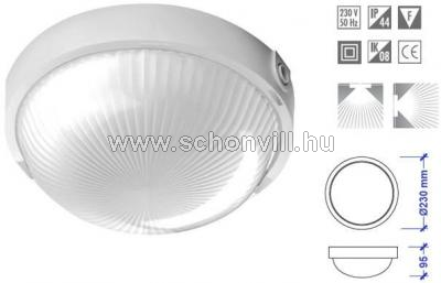 LENA 015014 VEGA 1x100W E27 fehér/prizmabúrás lámpatest IP44 Ø230x95mm 1.