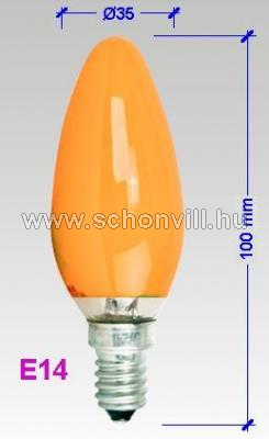 NARVA 365001000 AKF B35 240V 25W/014 E14 narancs (orange) színű gyertyaizzó 1.