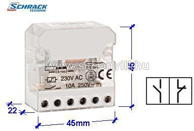SCHRACK LQ203230-A Impulzusrelé, dobozba építhető, 230VAC, 1 érintkező, 10A 1.